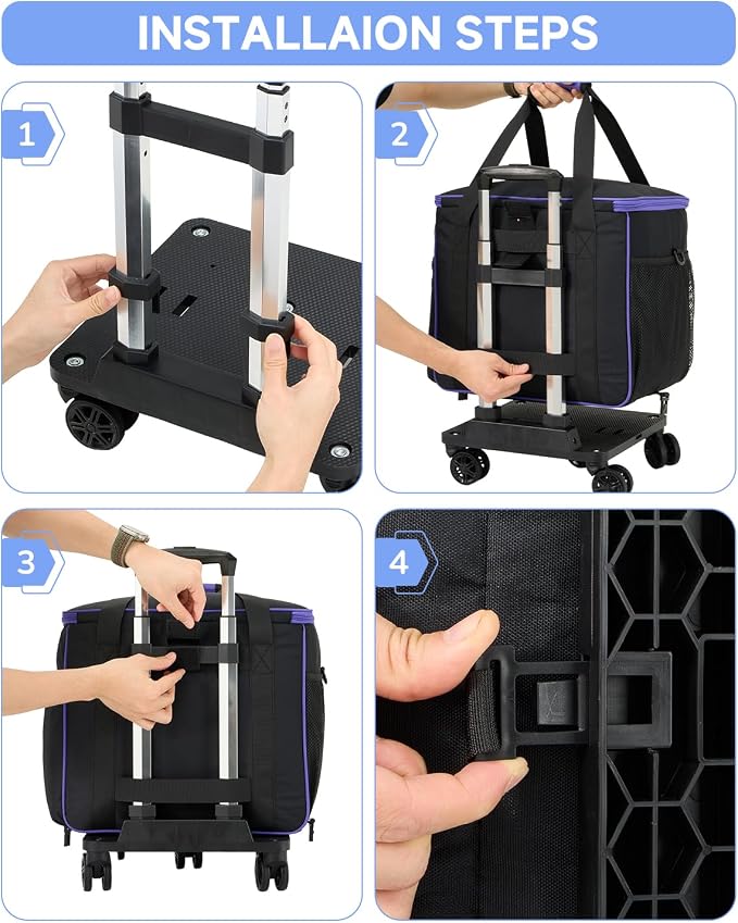 Amythe 5-Wheel Rolling Tote Bag for 15.6 in Laptop | Rolling tote for teachers, nurses & crafters; Spacious compartment fits 15.6 inch laptop; Smooth 5-wheel rolling design