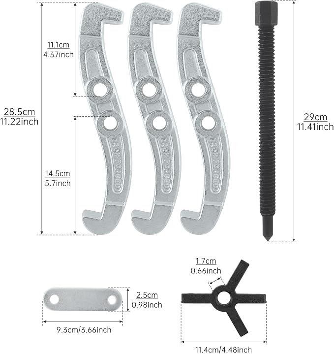 ChgImposs 10 Inch 3-Jaw Gear Puller, 2 Jaw 3 Jaw Puller for Pulley Gears Bearings and Flywheels, Heavy Duty Pulley Puller with Reversible Jaws, High Carbon Steel Removal Tool Bearing Puller Tool