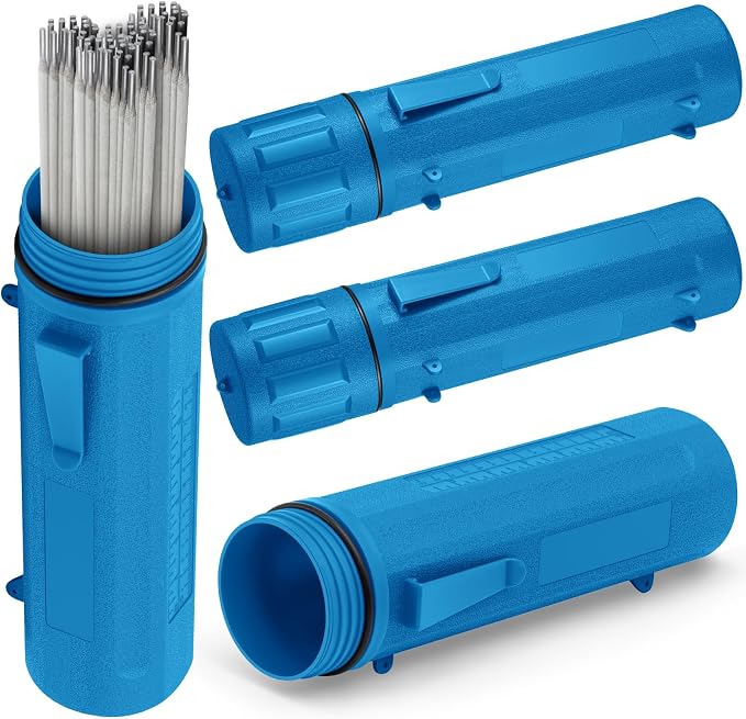 Zonon 4 Pcs Welding Rod Storage Tube 14 Inch Electrode Welding Rod Holder Container Airproof and Waterproof for Canister(Blue)
