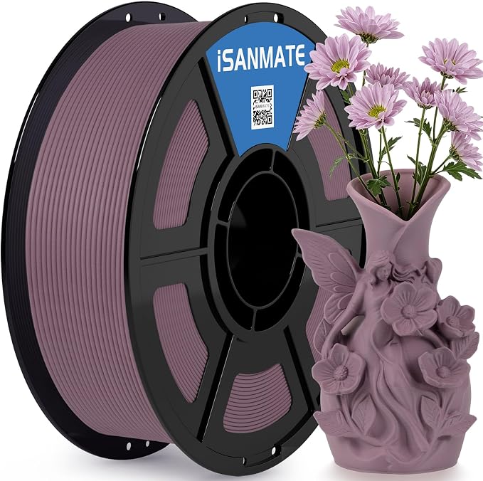 iSANMATE Matte PLA Filament 1.75mm Dusty Lavender PLA 30-300mm/s 3D Printer Filament 1kg (2.2lbs) for Bambu Lab 3D Printers,AMS,AMSLite