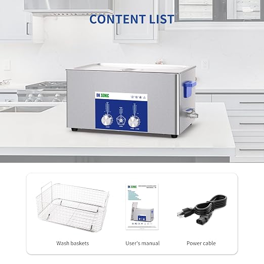 DK SONIC Ultrasonic Cleaner 22L 480W, Ultrasonic Carburetors Cleaner with Power Adjustable Encoded Control and Five Modes for Parts,Circuit Board,Engines Cleaning