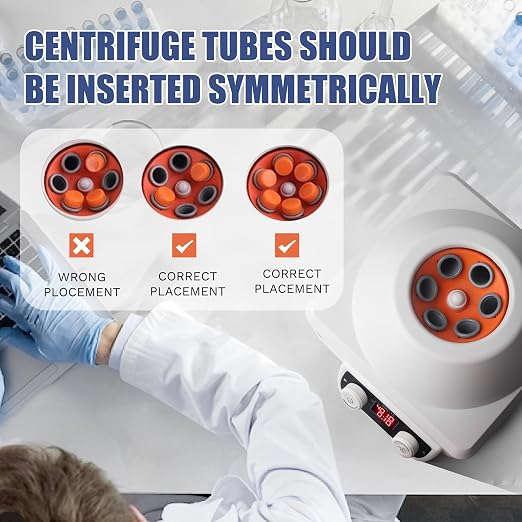 Cekegon Centrifuge, PRP Centrifuge Machine 6x10ml with LCD Digital Control, 4000rpm 1795xg RCF Portable Lab Benchtop Centrifuges, Timer 1-99min