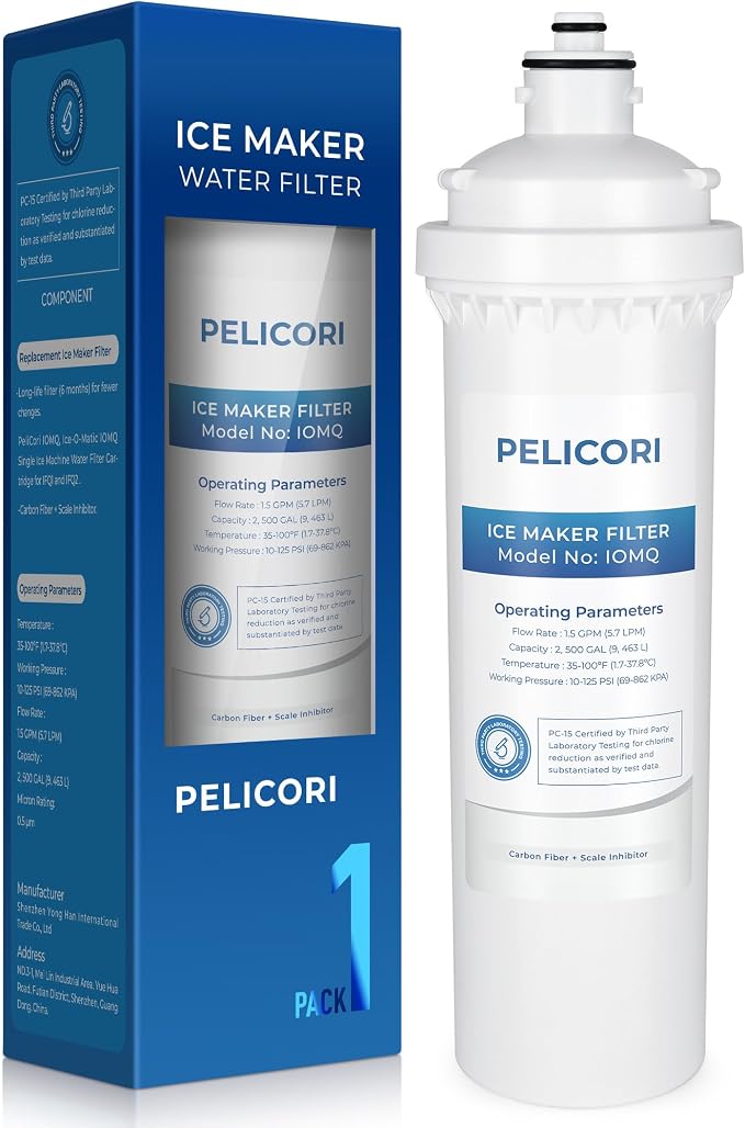 IOMQ Ice Machine Water Filter Cartridge, 1-Pack | Compatible with Ice-O-Matic IFQ Series IFQ1, IFQ2 Water Filtration Systems