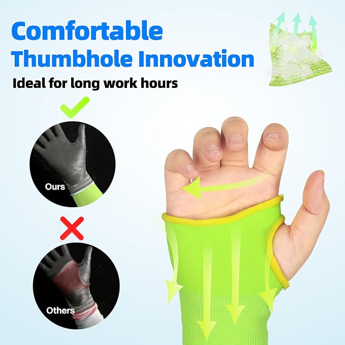 Schwer 2 Pairs AIR-SKIN ANSI A6 Cut Resistant Arm Sleeves for Men & Women S901, Non-PFAS Arm Protectors for High Risk Work, UPF50+ UV Protection Cooling Gardening Sleeves for Farming, Lightweight