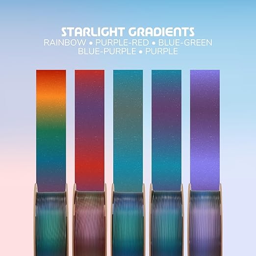 Polymaker Panchroma PLA Filament 1kg, Gradient 3D Printing Filament 1.75mm | Starlight Rainbow, Neatly Wound PLA for Easy Print & Smooth Feeding. Compatible with Bambu Lab & Most 3D Printers