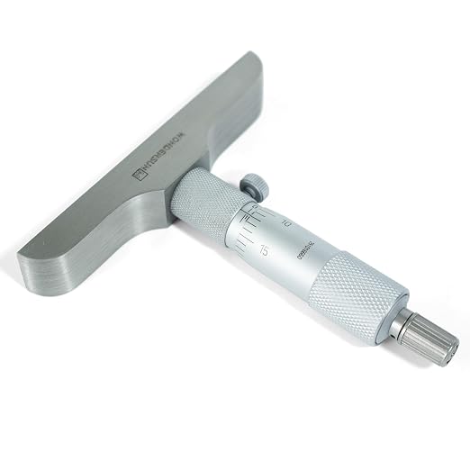 Depth Micrometer, 0-1" Measuring Range, 0.001" Graduation, Professional Precision Depth Gauge for Machining, Engineering & Metalworking, High Accuracy Tool
