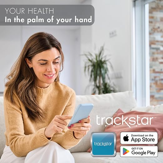 trackstar Black Digital Weight Scale | 440 lb Weight Capacity | trackstar Monitoring App | Bluetooth iOS & Android Compatible | Measure, Track, and Share Results