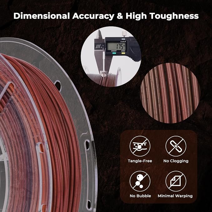 AMOLEN Marble PLA Filament 1.75mm Bundle, Rainbow Rock PLA 3D Printer Filament, 3D Printing Filament Dimensional Accuracy +/- 0.02 mm, 200gX 4 Spools Fit Most FDM Printer