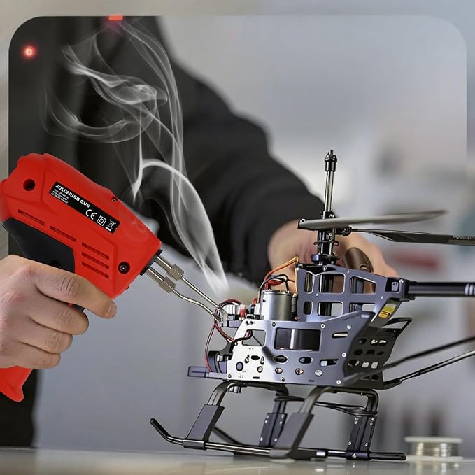 100W Soldering Gun Kit, Instant-Heat 120V AC with 700°F Max Temp, Trigger Activated with Work Light, Includes 2 Tips, Solder, Hex Wrench & Plastic Case
