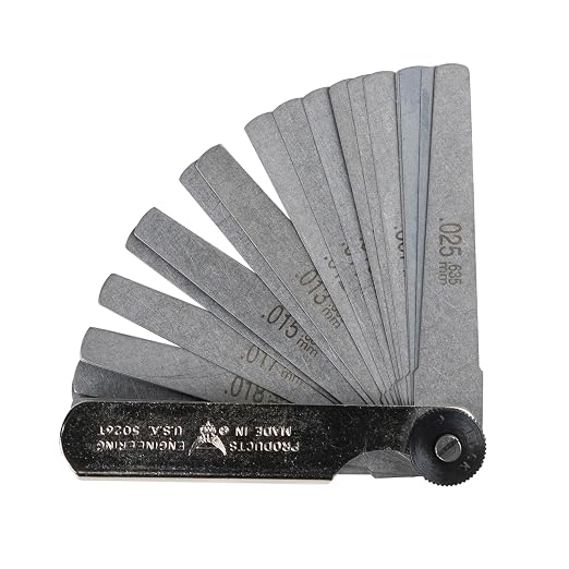 PEC Tools Feeler Gauge Set, 26 Tapered Blades, 0.0015-0.025", Made in USA