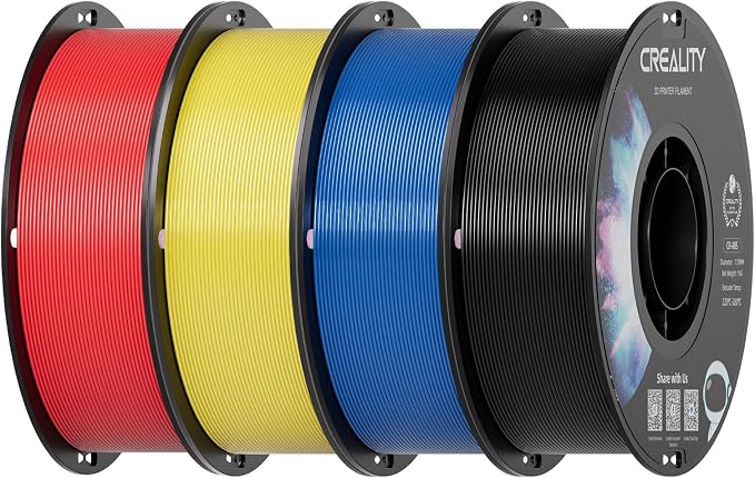 Creality ABS Filament 1.75mm 4 kg, 3D Printer Filament Bundle, Excellent Resistance, Odorless Non-Toxic, Stability, Tough, 4 Pack(8.8 lbs)