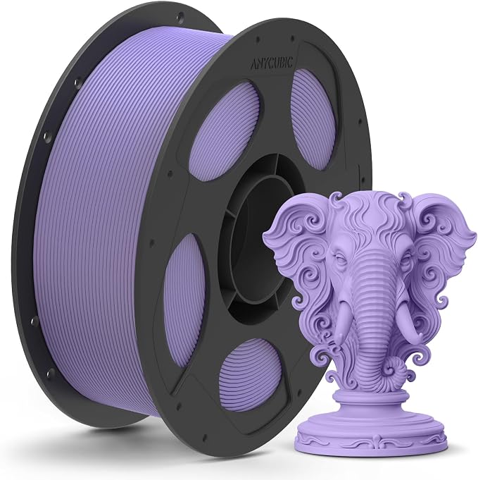 ANYCUBIC Matte PLA Filament 1.75mm, 3D Printing PLA Filament 1.75mm Dimensional Accuracy +/- 0.03mm, 1KG Reusable Spool (2.2 lbs), Matte Purple