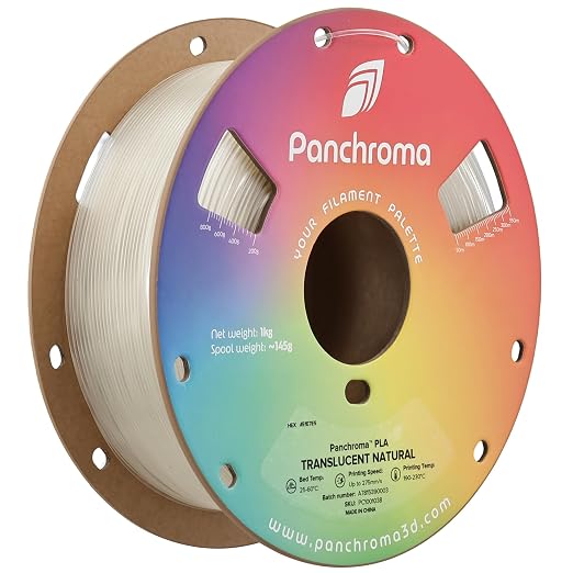 Polymaker Panchroma Translucent PLA Filament 1.75mm, 1kg, Natural New | Neatly Wound, Semi Transparent PLA, Easy Print & Smooth Feeding, Compatible with Bambu Lab & Most 3D Printers