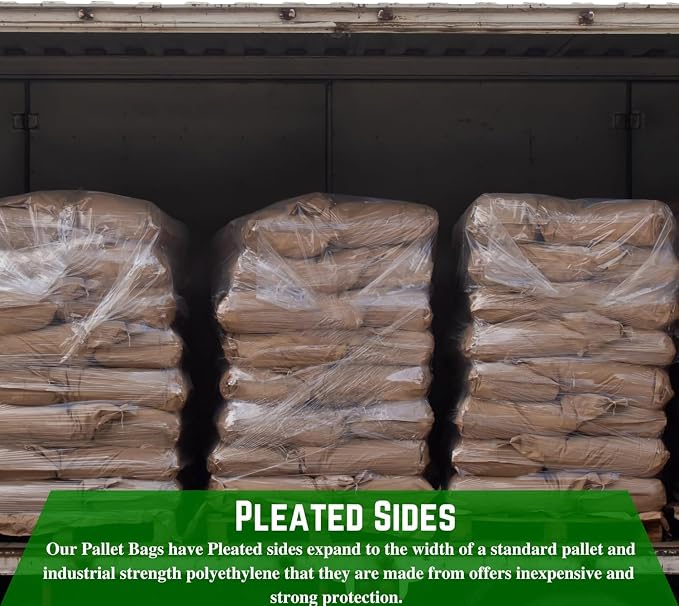 Farm Plastic Supply - Pallet Covers - 3 Mil (55' x 53' x 75') - Heavy Duty Construction Grade Strength Pallet Bags, Tear Resistant, Polyethylene Pallet Bags, Pallet Storage (Clear, 50 Pack)