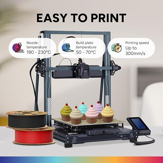 OVERTURE 2KG Bundle Matte PLA, Low Warp & Matte Surface 3D Printer Filament | Frosted Matt Finish Hides Layer Lines, 2 Pack 1kg Spool (2.2lbs) Cardboard Spool (Matte Black & White)