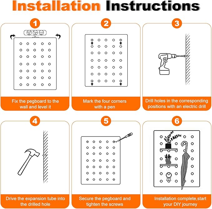 AMSXNOO Wood Pegboard Wall Organizer Panels, Wooden Pegboard Combination Wall Organizer Kit, Display Peg Board Panel Kits for Office Bedroom Livingroom (Original Wooden Color, 31.5X70.9IN/80X180CM)