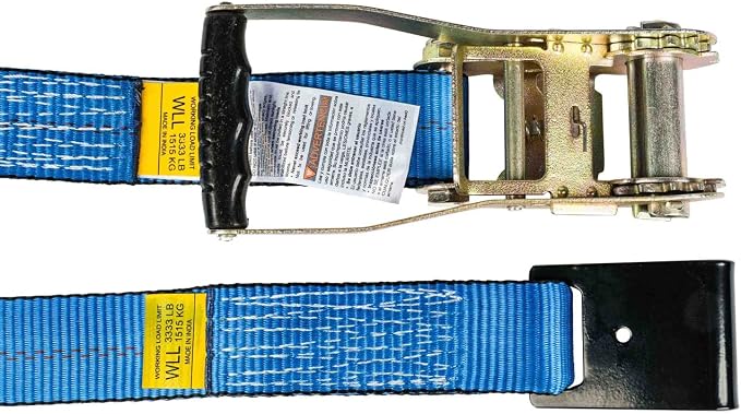 Mytee Products (20 Pack 2" x 30' Ratchet Tie-Down Straps with Flat Hooks - Blue, Tiedown Ratchet Straps for Flatbed, Truck, Trailers Pickup