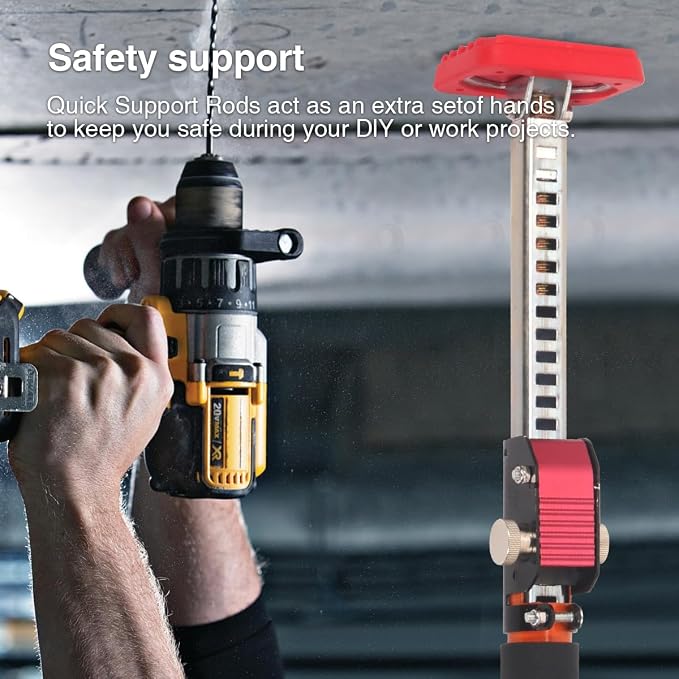 3rd Hand Support System, Quick Support Rod, 264LBS/120KG Capacity per Pair, Extends from 23.6'' to 40'', Adjustable Support Pole for Cabinet Installing Cargo Bars Drywall Support, 2 Pack