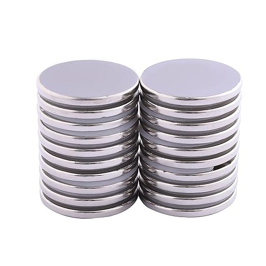 Super Strong Neodymium Disc Magnets, Powerful N52 Rare Earth Magnets for Fridge, DIY, Building, Scientific, Craft, and Office Magnets- 1.26 inch x 1/8 inch (20)