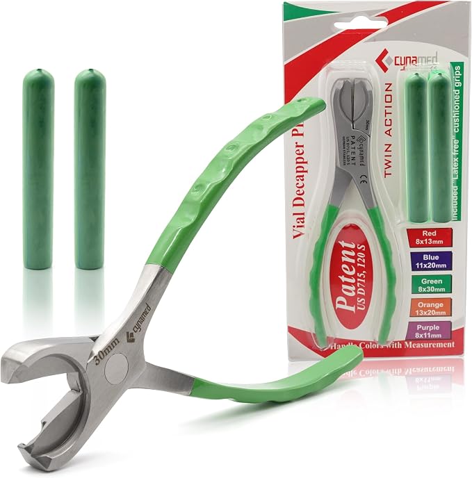 Cynamed Twin Action Decapper Pliers - Perfect for Decapping 8mm and 30mm Crimped Vials and Bottles
