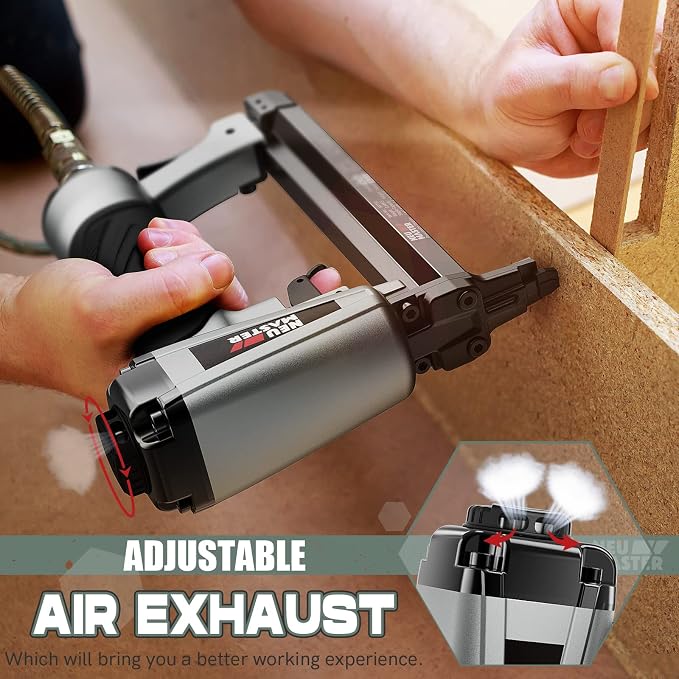 NEU MASTER Pneumatic Staple Gun 20 Gauge, Air Powered Upholstery Stapler with 1500pcs Staples (1/4"–5/8"), Lightweight Stapler for Woodworking, Furniture, DIY & Home Improvement