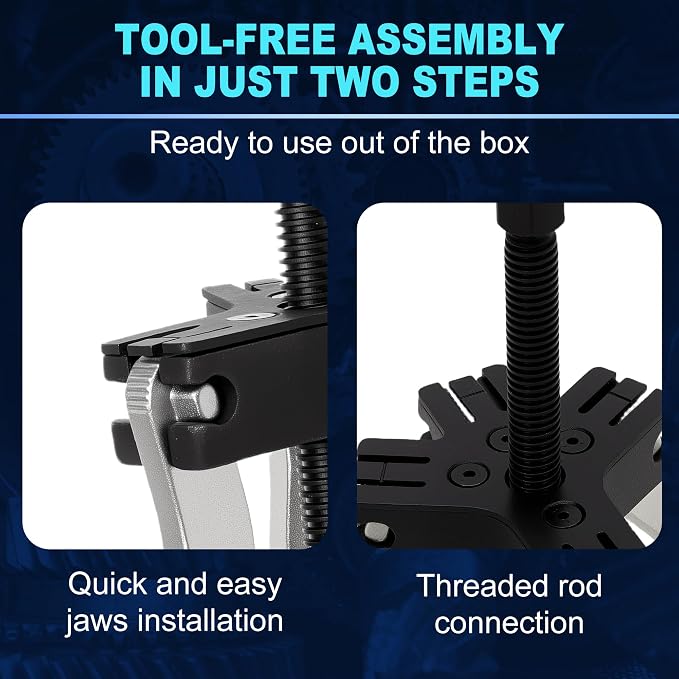 Gear Puller Set, 3" and 7" Puller Kit, 3 Jaw Gear Bearing Flywheel Pulley Removal Tool, 2 or 3 Reversible Jaws Wheel Puller
