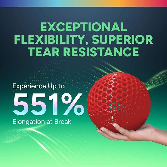 OVERTURE TPU 95A Flexible 3D Printer Filament 1.75mm | High Elasticity & Durability Filament,1kg Spool(2.2lbs),Fit Most FDM Printer(TPU Red)