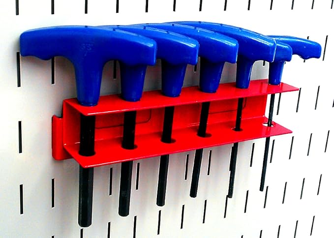 Wall Control KT-400-WRK R Slotted Tool Board Workstation Accessory Kit Pegboard Only, Red (Pack of 3)