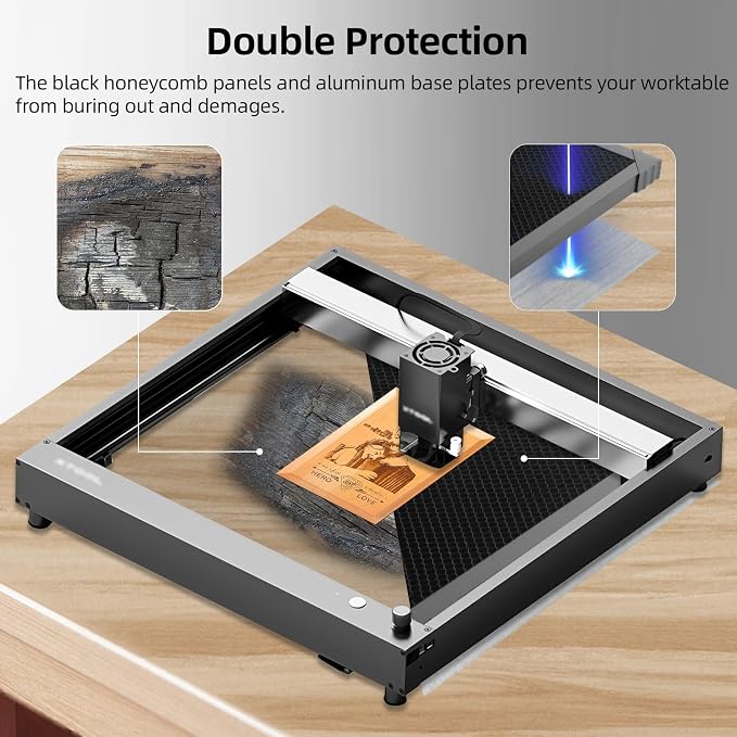 UniTak3D Honeycomb Laser Bed 300 x300 mm Working Table for S1/RAY5 Engraver,Fast Heat Dissipation and Desktop Protection with Aluminium Plate(Working Area:10.245x10.24in)