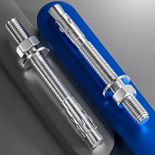 Wensilon 10Pcs 5/16x3 Inch Standard Fasteners for Heavy-Duty 304 Stainless Steel Wedge Anchors for Cement and Concrete
