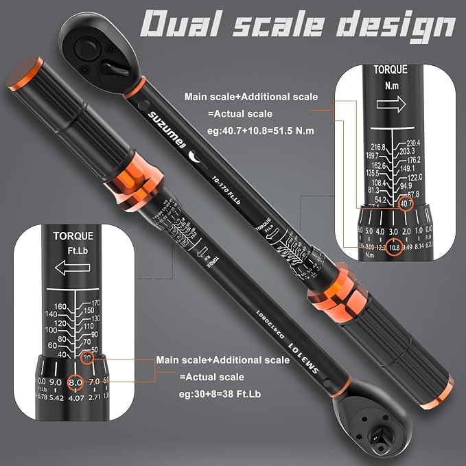 SUZUME 3/8" Drive Impact Socket Set & 3PCS Torque Wrench Set