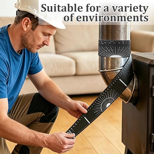 Flexible Pipe Measuring Tool – Bendable Ruler for Curved Surfaces, Hose & Pipe Measurement, Dual Scale Inches/cm, Flexible Ruler Set for Plumbing, HVAC, Automotive,1" to 41" Diameter Pipes, DIY (4)