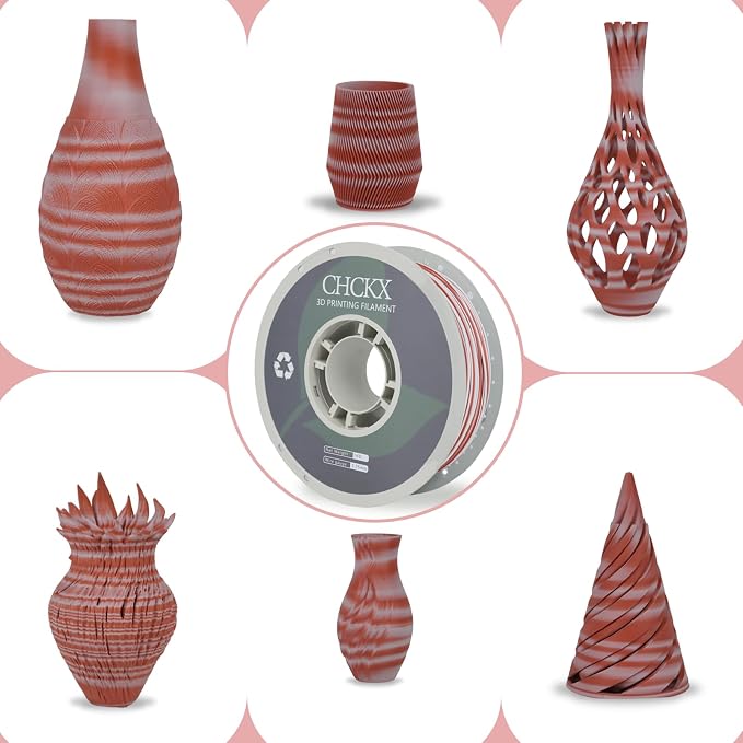 PLA 3D Printer Filament, Dimensional Accuracy +/- 0.02 mm, 1 kg Spool(2.2lbs), 1.75 mm, Flipping Ore Red