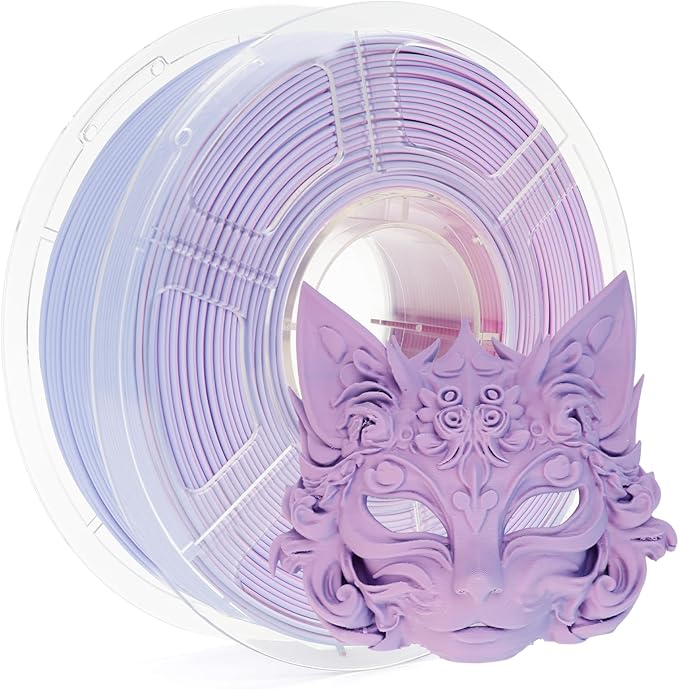 iSANMATE Matte Dual Color PLA Filament 30-300mm/s 2-in-1 Color Rainbow Filament Fast Color Change Filament by Angle 3D Printing 1.75MM 1KG Fit for Bambu Lab 3D Printers,AMS,AMSLite(Blue Purple)