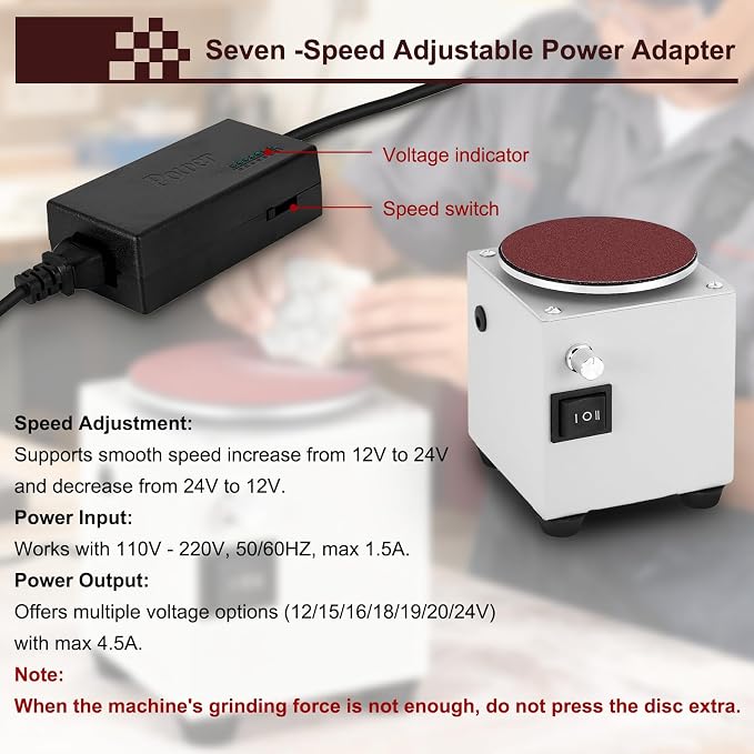 4"/6" Mini Disc Sander & Bench Grinder, Forward/Reverse&Stepless Speed Control for Wood, Metal, Stone, Scissors Sanding (6 Inch)