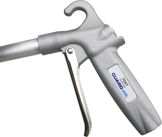 Guardair XtraThrust Safety Air Gun - 6 inch Aluminum Extension, Pistol Style Grip, OSHA Compliant Alloy Nozzle, 1/4 Inch FNPT Inlet (75XT006AA)