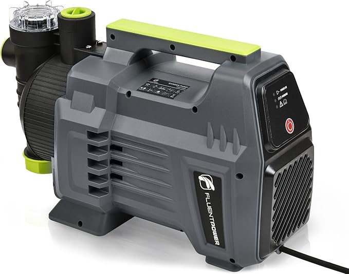 FLUENTPOWER Shallow Well/Deep Garden Pump, 1.5HP 1300GPH Portable Water Booster Jet Pump with Automatic Pressure Switch for Home, Garden, Lawn, Sprinkler Irrigation, Lift 150FT