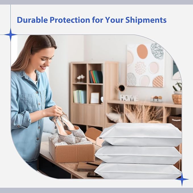 Fuxury 600 Pack 17.7x22" White Large Poly Mailers Bulk,Waterproof Mailing Envelopes for Clothing,XL Strong Adhesive Self Seal Poly Shipping Bags for Postage Return Books Small Business