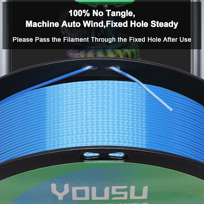 YOUSU 3D Printer Filament Silk PLA Filament Rainbow Color,1.75mm Tri Color Filament 6 * 1kg Pack.