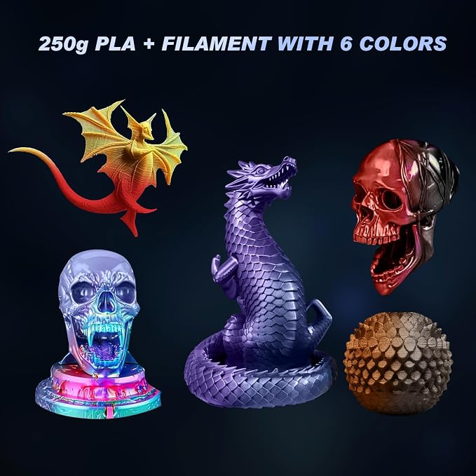 Pangda 3D Printer Filament Pla Bundle 1.75mm Multicolor, ±0.02mm Dimensional Accuracy, 3D Printing Filament for DIY Projects, Holiday Crafts(1.5 kg,Dual Color)