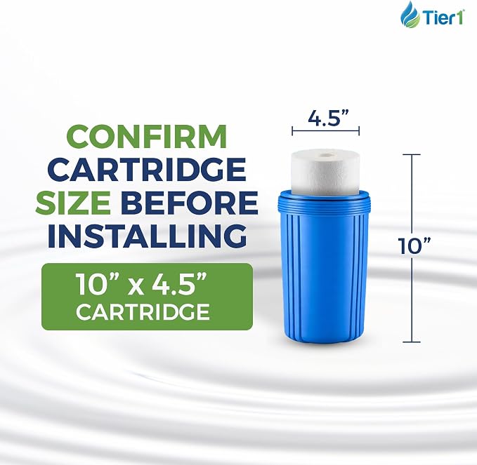 Tier1 20 Micron 10 x 4.5 Water Filter | Spun Wound Polypropylene Whole House Sediment Water Filter Cartridge | Replacement for SDC-45-1020, FPMB-BB20-10, P20-10BB | 4.5 x 10 Water Filter (12-Pack)