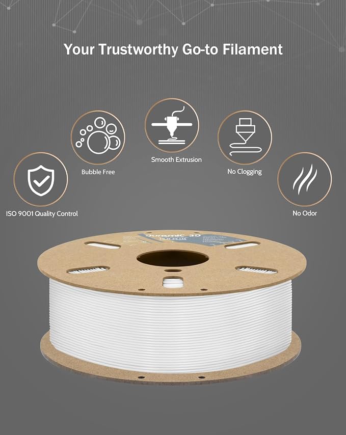 DURAMIC 3D PLA+ Printer Filament 1.75mm PLA Plus Neatly 2Kg Spools | PLA Pro Tougher and Stronger, Dimensional Accuracy Probability +/- 0.02mm 2Pack Black+White