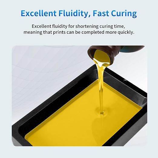 ANYCUBIC 3D Printer Resin, 405nm SLA UV-Curing Resin with High Precision and Quick Curing & Excellent Fluidity for LCD 3D Printing (Clear Yellow, 1kg)