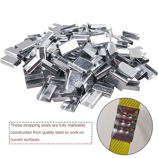 Strapping Open Seals Metal Buckle (Snap-On) Seals, for 1/2" - 5/8" Width Strapping Strap(Pack of 50)