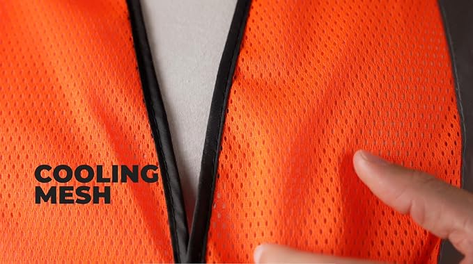 OccuNomix ANSI/ISEA 107-2020 Class 2 Type R Mesh Surveyor Vest - Reflective Safety Vest with Pockets, Dual Sizes (S/M-4X/5X)