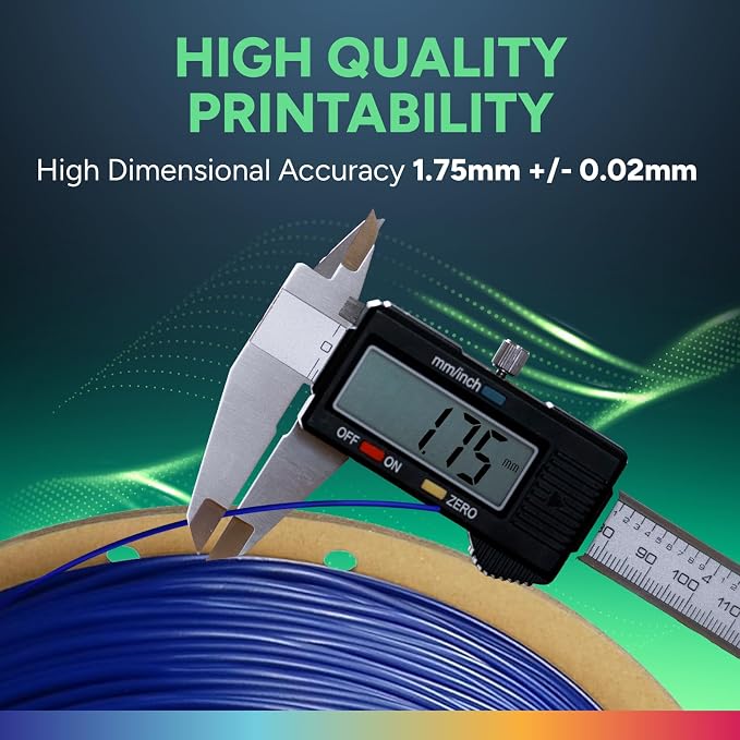 OVERTURE TPU 95A Flexible 3D Printer Filament 1.75mm | High Elasticity & Durability Filament,1kg Spool(2.2lbs),Fit Most FDM Printer(TPU Blue)