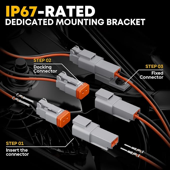 Deutsch DT Series Connector Crimping Tool Kit, 2/3/4/6 Pin Waterproof Automotive Electrical Connectors with 22–14 AWG Deutsch Crimp Tool & Pin Removal Tool for Automotive Wire Harness Repair