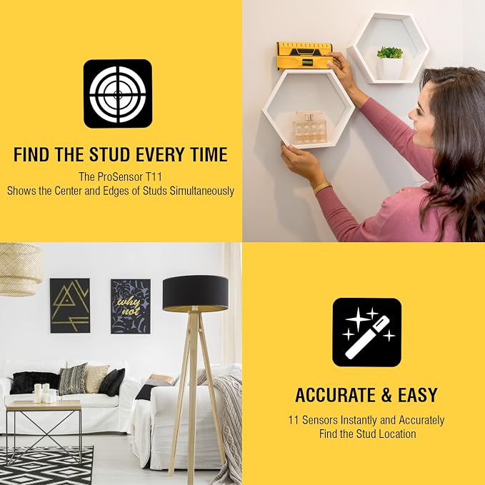 Franklin Sensors ProSensor T11/X1100 Stud Finder with 11-Sensors, Wood & Metal Stud Detector/Wall Scanner for Drywall, Made in the USA