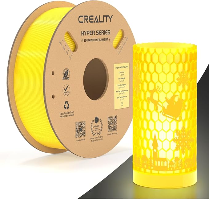 Official Creality Hyper PETG Filament 1.75mm, High Speed 600mm/s 3D Printer Filament PETG, 1kg(2.2lbs)/Spool, Dimensional Accuracy ± 0.05 mm