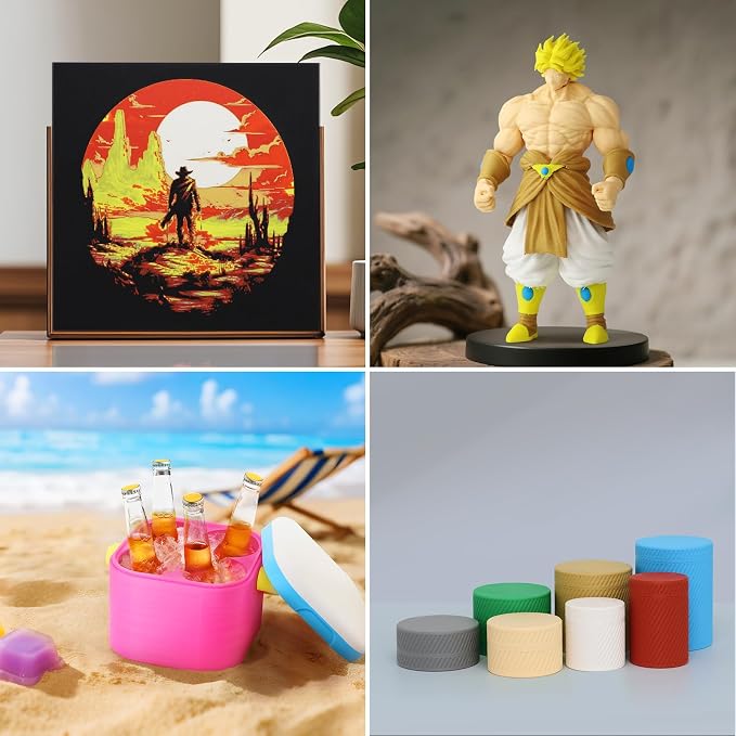 YOUSU Matte PLA 3D Printer Filament 1.75mm Bundle, Low Gloss & No Sanding Needed, Smooth Extrusion, Easy Support Removal, 10×250g Spools (2.5kg Total), 10 Colors Pack